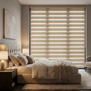 Rèm cầu vồng cản sáng cao cho phòng ngủ hiện đại