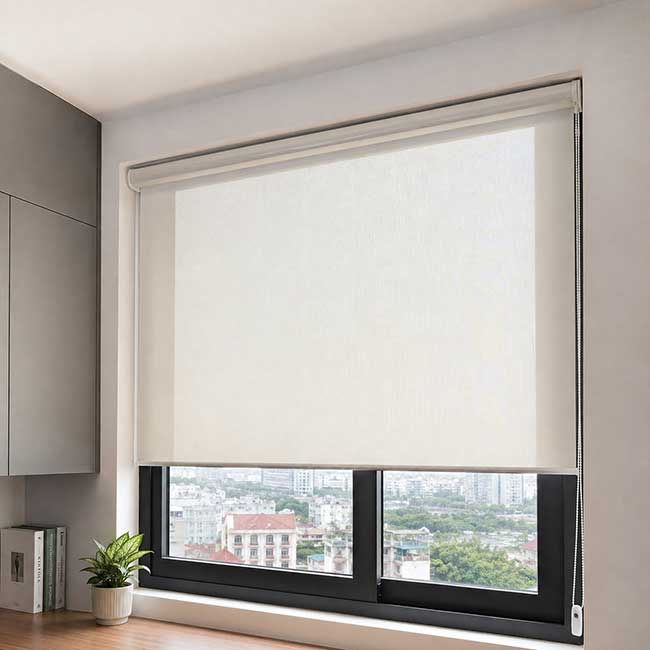 rèm cuốn lắp trong hộc cửa sổ