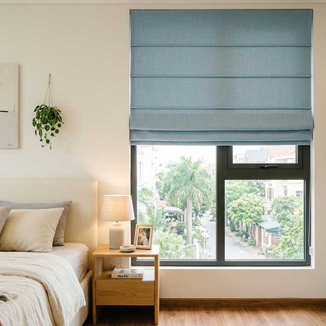 rèm roman cửa sổ phòng ngủ chống nắng