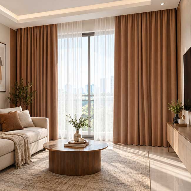 Rèm vải cửa sổ cho căn hộ chung cư