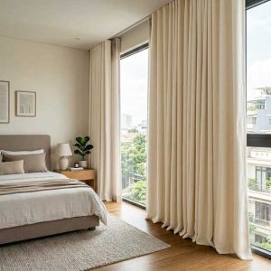 rèm vải phòng ngủ cản sáng tạo không gian riêng tư