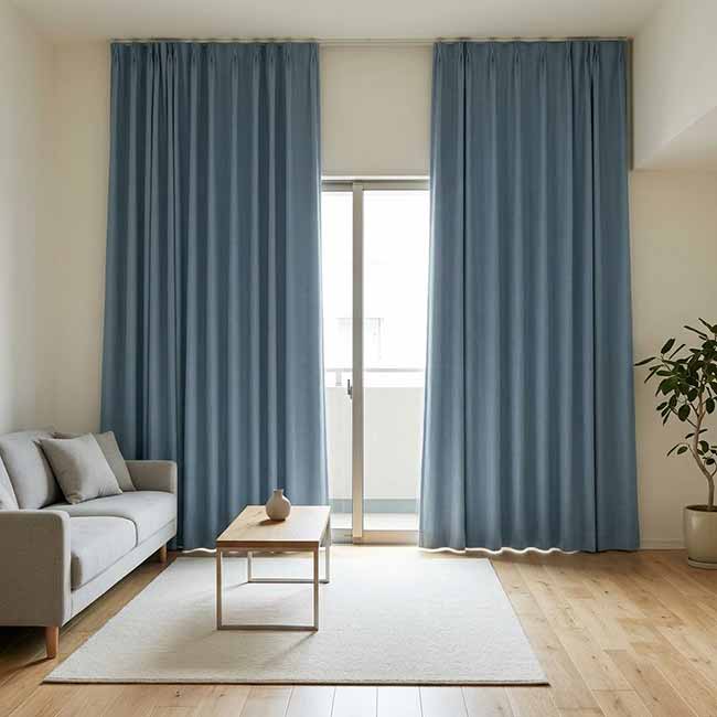 Rèm vải 1 lớp cản nắng đơn giản hiện đại màu xanh ghi