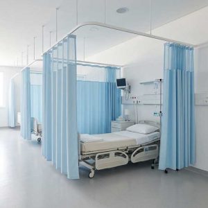 Rèm y tế bệnh viện kháng khuẩn màu xanh dương nhạt